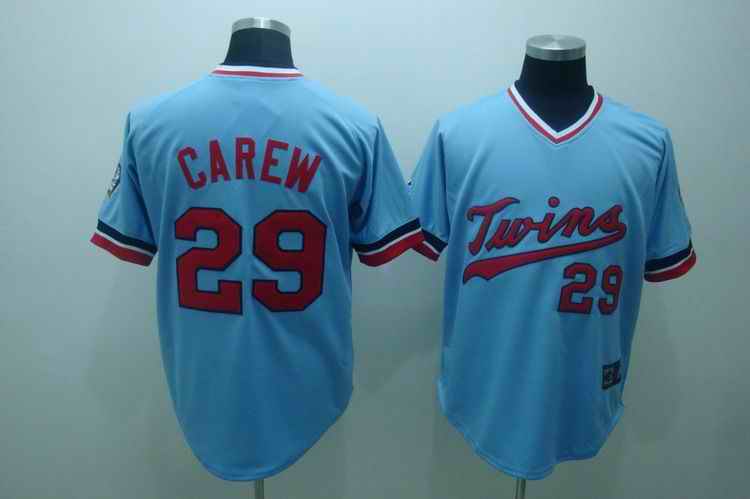 Twins 29 carew baby blue[cooperstown throwback] jerseys
