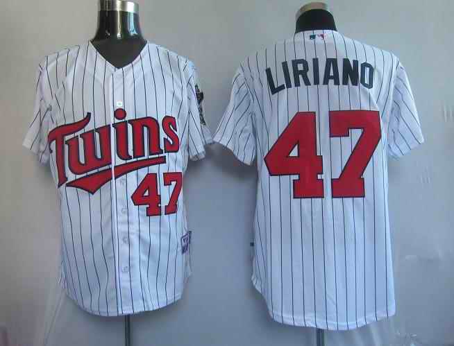 Twins 47 Francisco Liriano white Jerseys