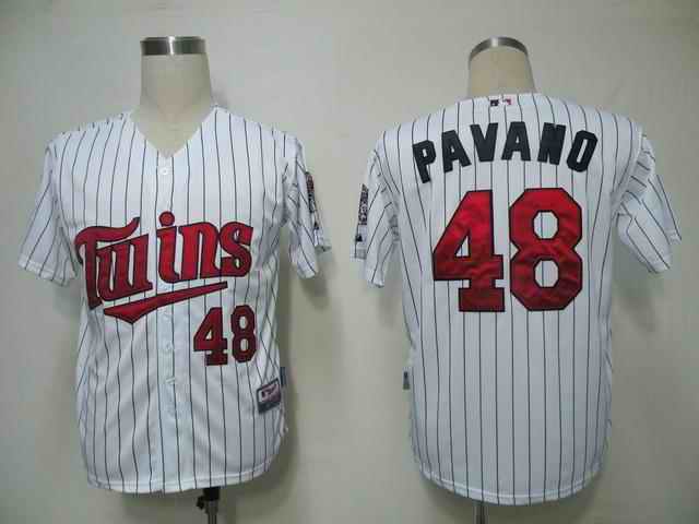 Twins 48 Pavano white Jerseys