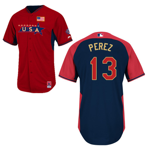 USA 13 Perez Red 2014 Future Stars BP Jerseys