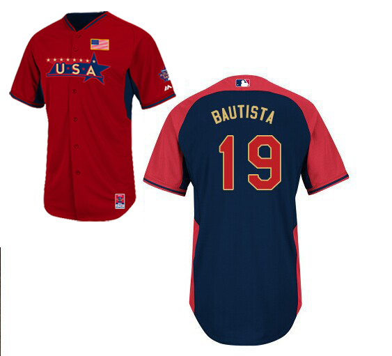 USA 19 Bautista Red 2014 Future Stars BP Jerseys