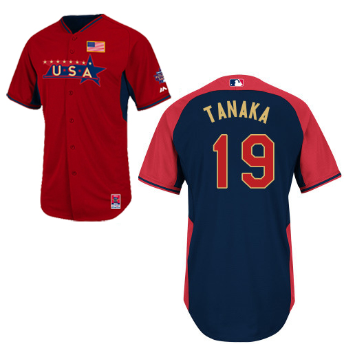 USA 19 Tanaka Red 2014 Future Stars BP Jerseys