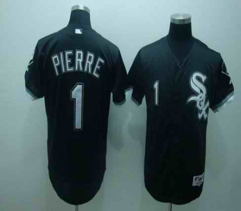 White Sox 1 Pierre Black Jerseys