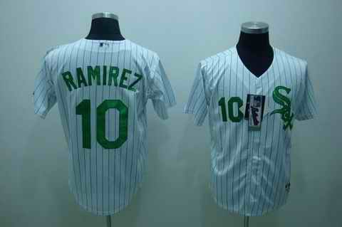 White Sox 10 Ramirez White Greenstrip Jerseys