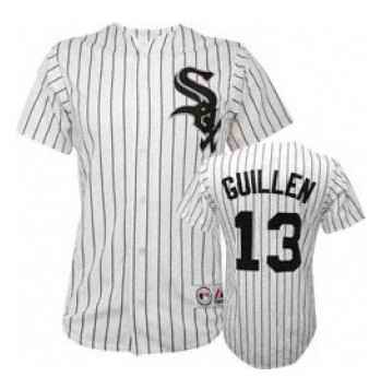 White Sox 13 Ozzie Guillen White Jerseys