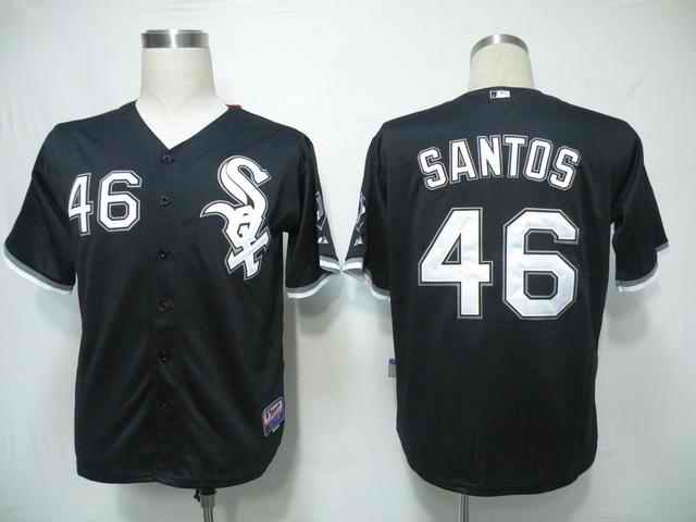 White Sox 46 Santos Black Jerseys