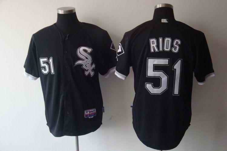 White Sox 51 Rios Black Jerseys