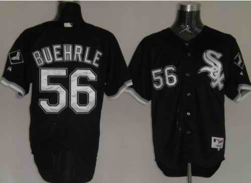 White Sox 56 Mark Buehrle Black Jerseys