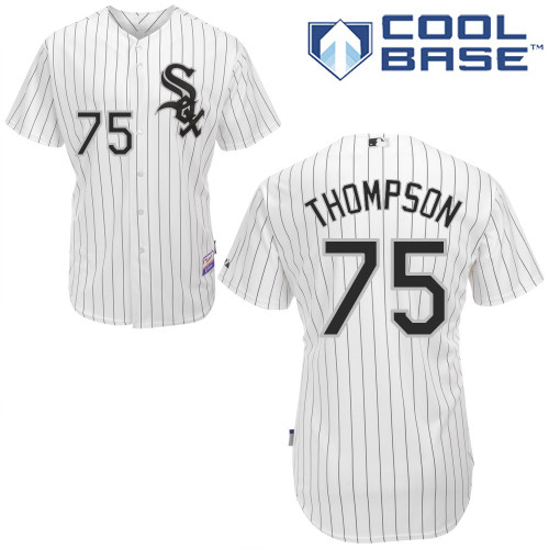 White Sox 75 Thompson White Cool Base Jerseys