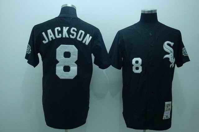 White Sox 8 Jackson Black Jerseys