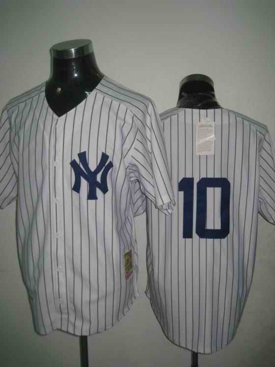 Yankees 10 Rizzuto white strip m&n Jerseys