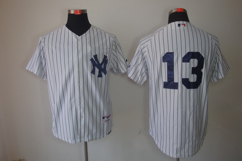 Yankees 13 Alex Rodriguez White Jerseys