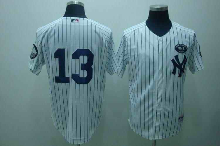 Yankees 13 Alex Rodriguez white 2010 GMS Memorial Jerseys
