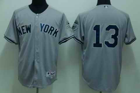Yankees 13 Rodriguez grey (2009 logo) Jerseys