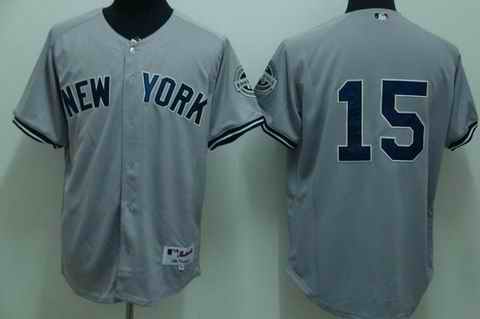 Yankees 15 Munson grey (2009 logo) Jerseys
