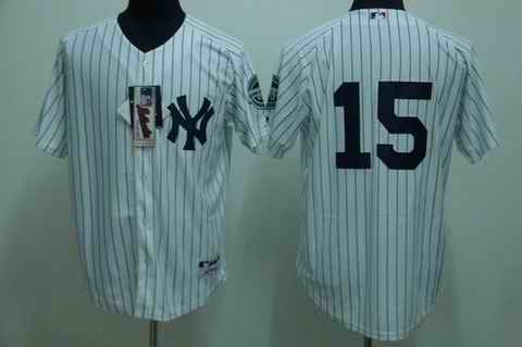 Yankees 15 Munson white (2009 logo) Jerseys