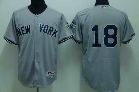 Yankees 18 Damon grey (2009 logo) Jerseys
