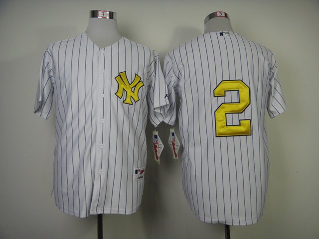 Yankees 2 Derek Jeter Fashion Gold Jersey