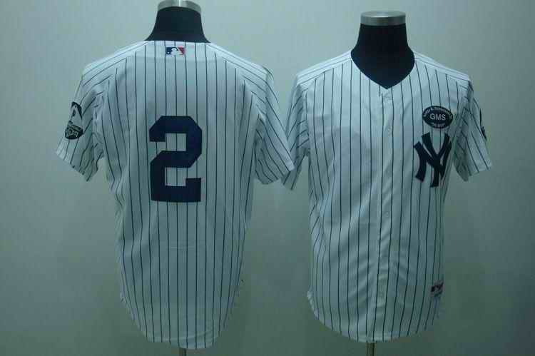 Yankees 2 Derek Jeter white 2010 GMS Memorial Jerseys