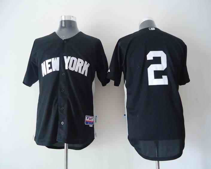 Yankees 2 Jeter 2011 Road black Jerseys