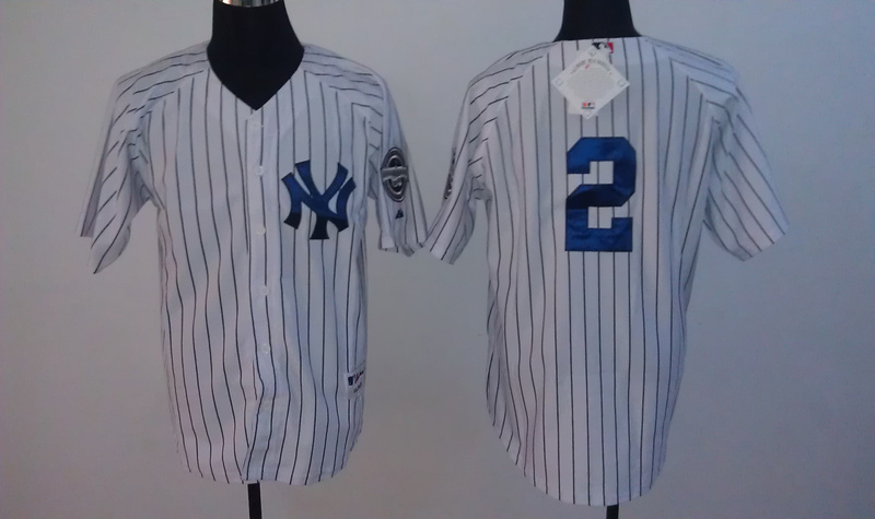 Yankees 2 Jeter Black Stripe White Jerseys Yankees 2 Jeter Black Stripe White Jerseys