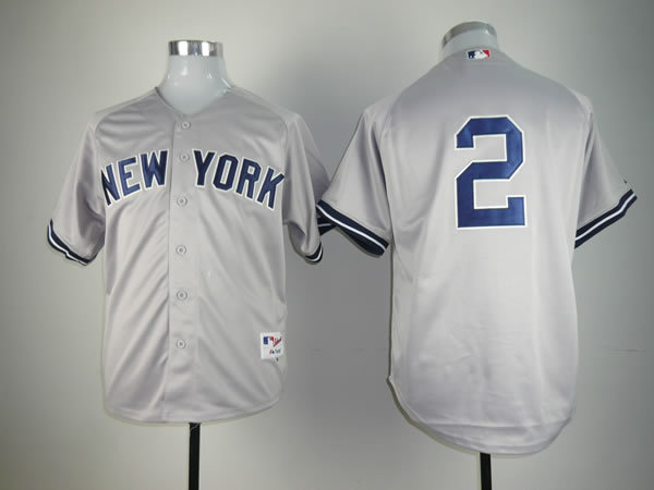 Yankees 2 Jeter Grey Jerseys