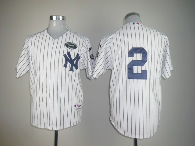 Yankees 2 Jeter White GSM Jerseys