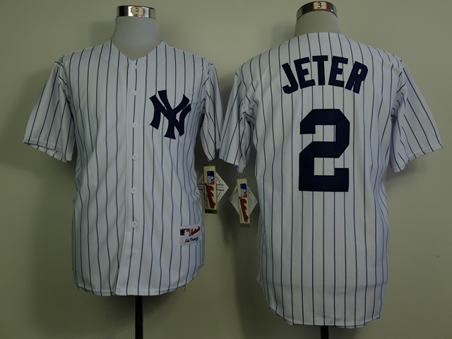 Yankees 2 Jeter White Jerseys
