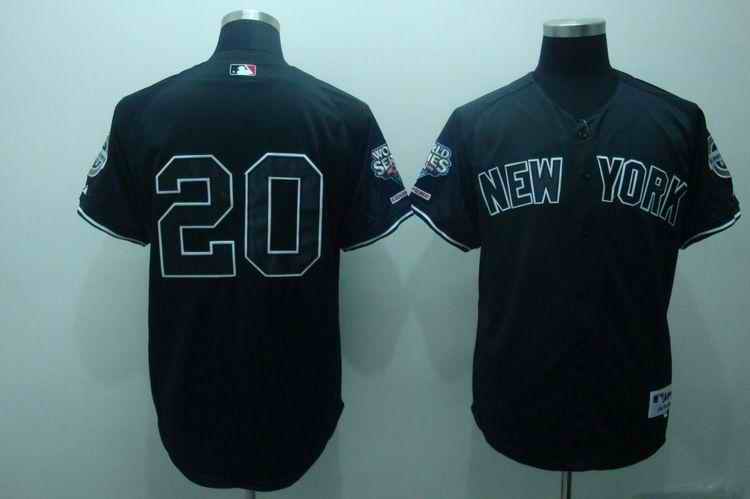 Yankees 20 Jorge Posada black Jerseys
