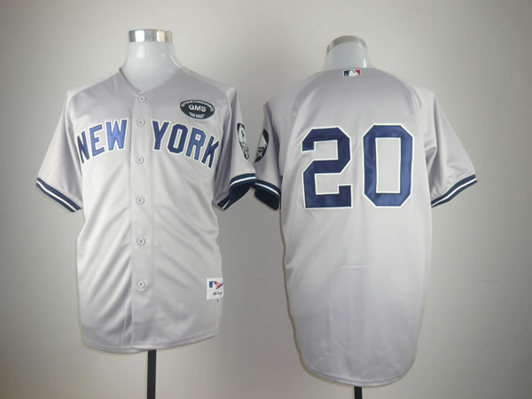 Yankees 20 Posada Grey GSM Jerseys
