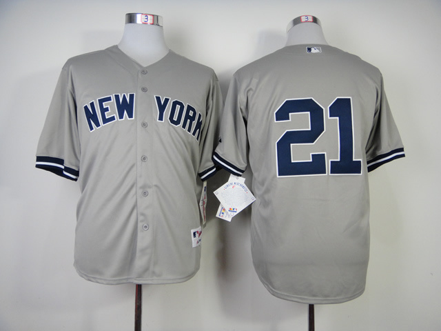 Yankees 21 Paul O Neill Grey Jerseys