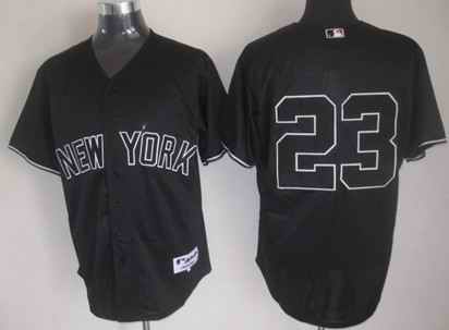 Yankees 23 Mattingly black Jerseys