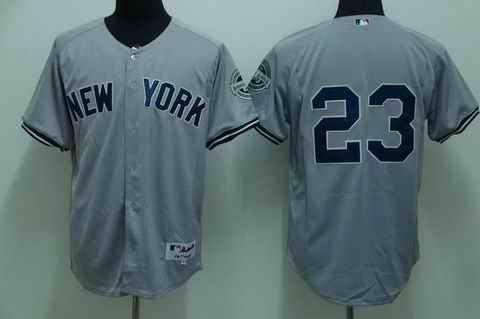 Yankees 23 Mattingly grey (2009 logo) Jerseys