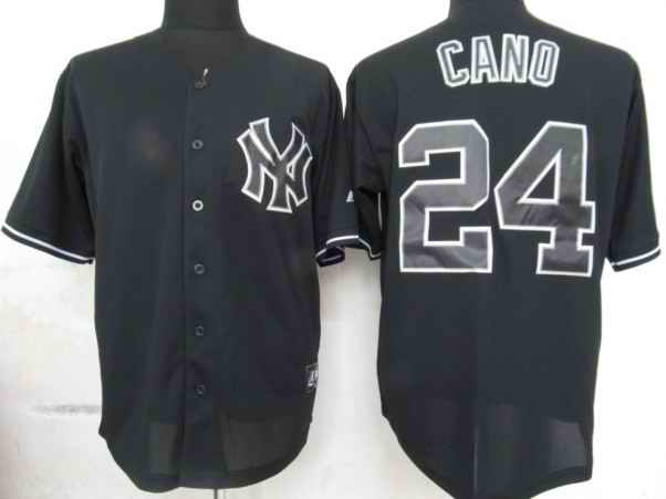 Yankees 24 Cano Black Fashion Jerseys