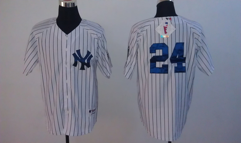 Yankees 24 Cano Black Stripe White Jerseys