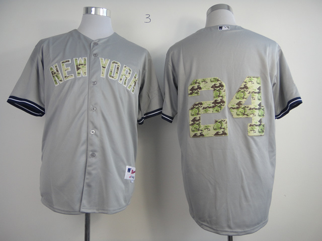 Yankees 24 Cano Grey camo number Jerseys