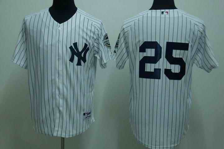Yankees 25 Mark Teixeira white Jerseys