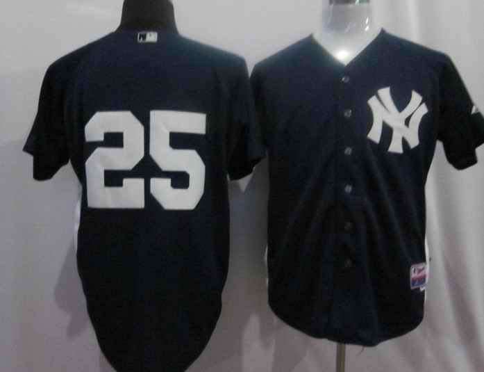Yankees 25 Teixeira 2011 blue Authentic Jerseys