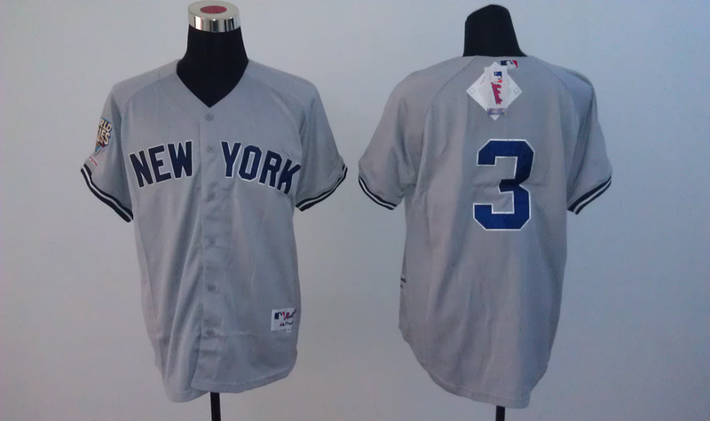 Yankees 3 Babe Ruth Grey 2009 World Series Jerseys