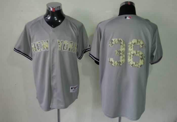 Yankees 36 Youkilis Grey camo number Jerseys