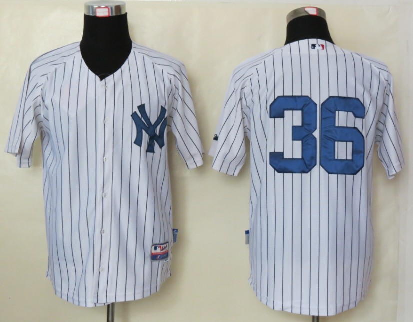 Yankees 36 Youkilis White Jerseys