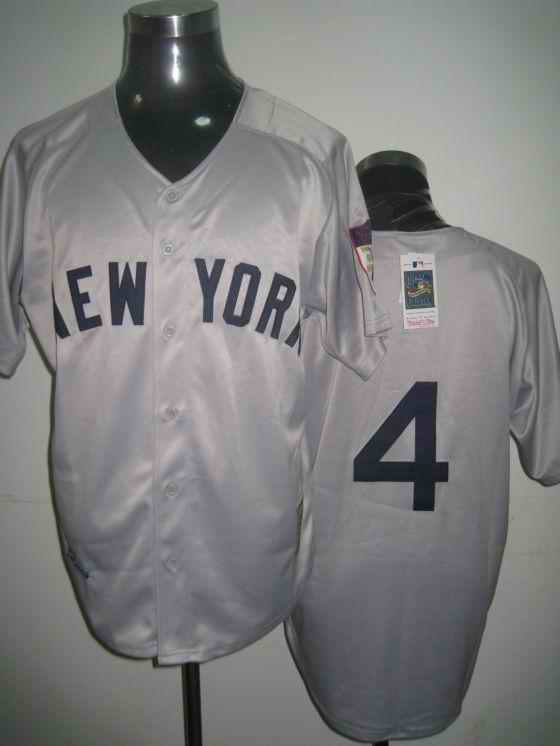 Yankees 4 Lou Gehrig grey Jerseys
