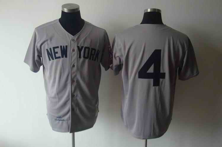 Yankees 4 Lou Gehrig grey m&n Jerseys