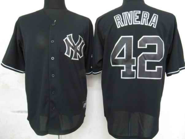 Yankees 42 Rivera Black Fashion Jerseys