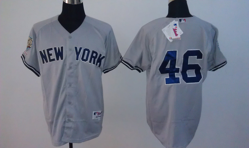 Yankees 46 Pettitte Grey 2009 World Series Jerseys