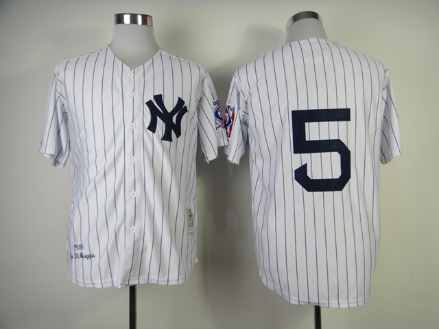Yankees 5 DiMaggio White 1939 Throwback Jerseys