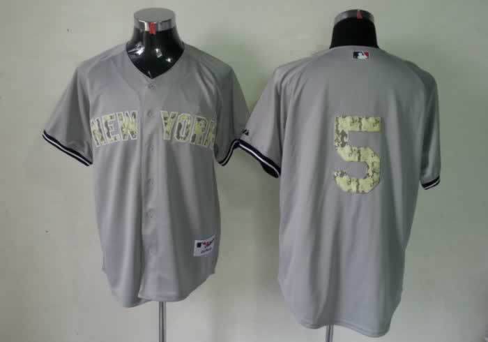 Yankees 5 Dimaggio Grey camo number Jerseys Yankees 5 Dimaggio Grey camo number Jerseys