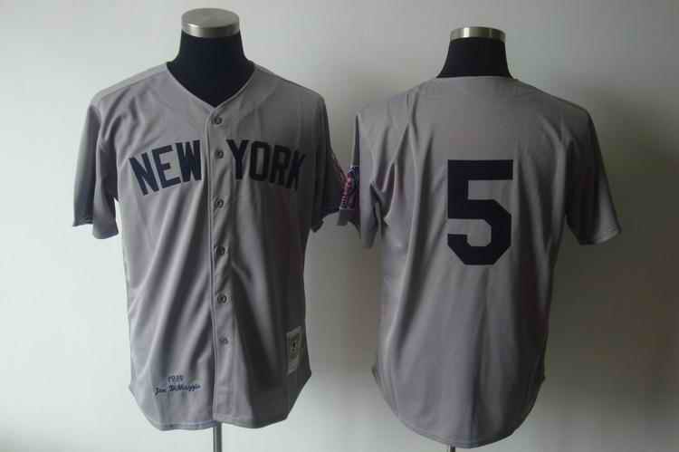 Yankees 5 Dimaggio grey m&n Jerseys
