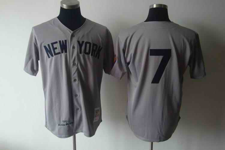 Yankees 7 Matles grey m&n Jerseys