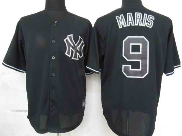 Yankees 9 Maris Black Fashion Jerseys